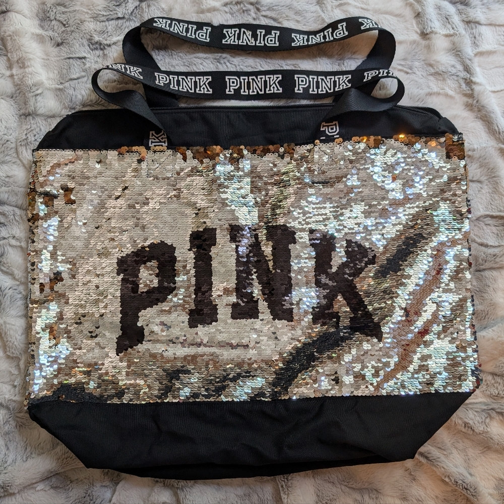 Victoria's Secret Limited Edition PINK Reversible Sequin Tote Bag